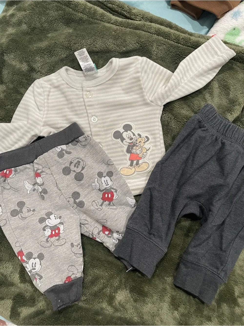 Disney Grey & Charcoal Mickey Mouse Baby Outfit Set